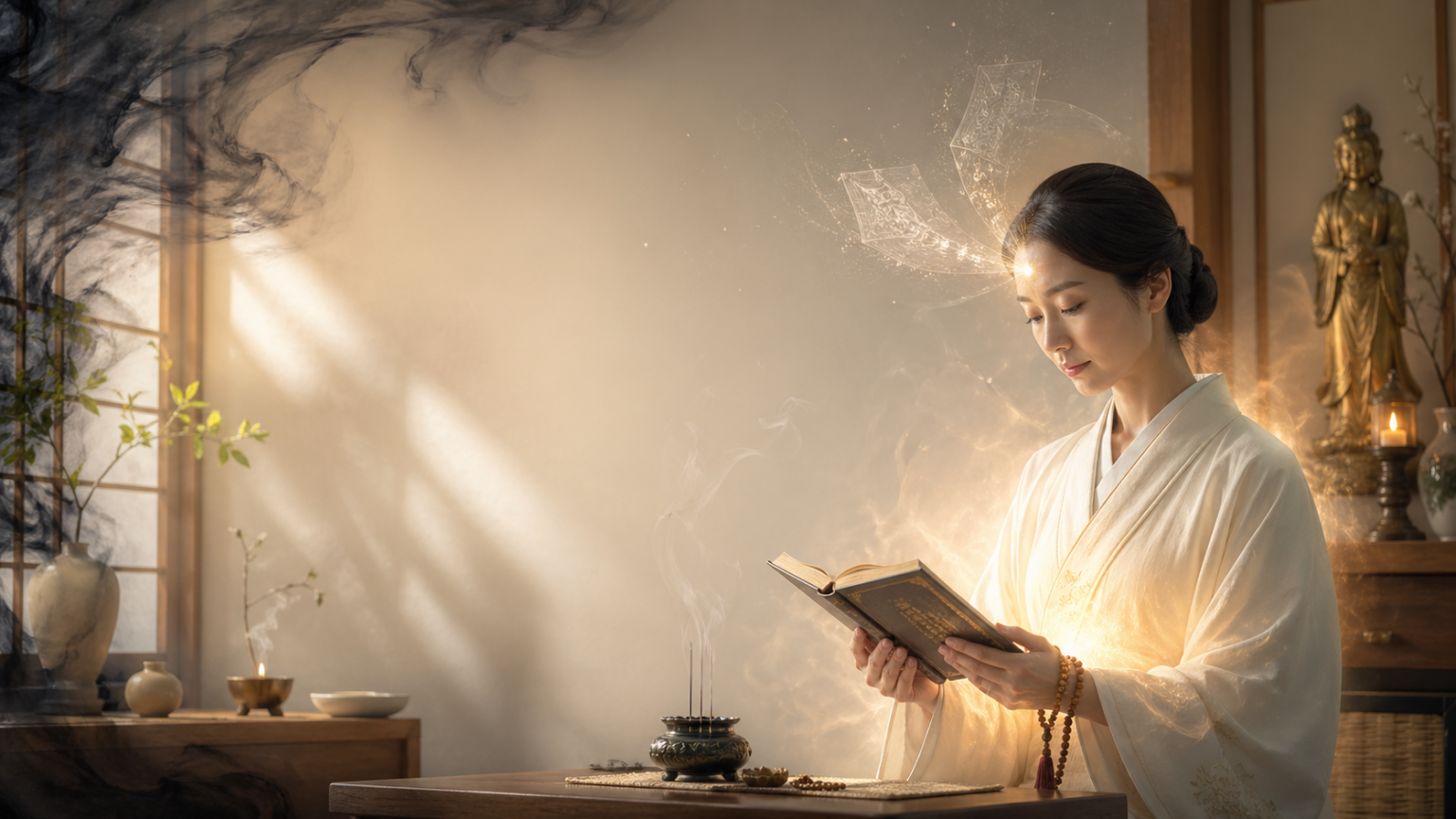 白い着物の女性